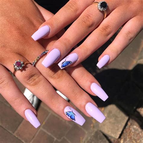 coffin acrylic nails purple|coffin nails with butterflies.